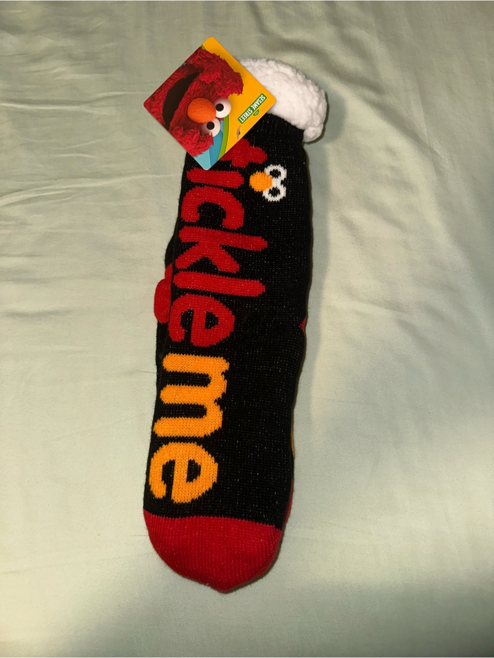 Black and Red Elmo Cozy Sock Slipper